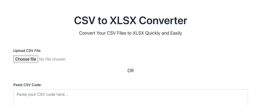 CSV to XLSX Converter
